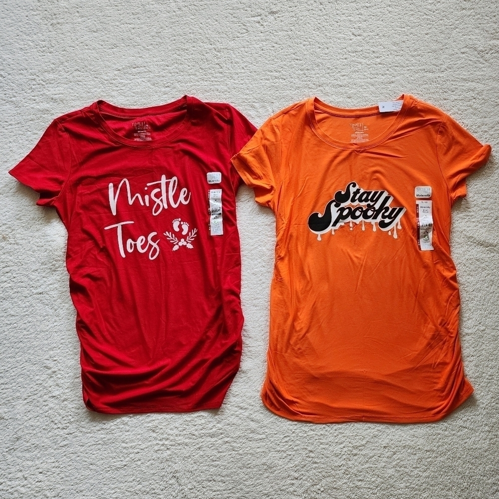 NWT Women's Maternity Graphic T-Shirt bundle, Halloween, Christmas size S - XXL
